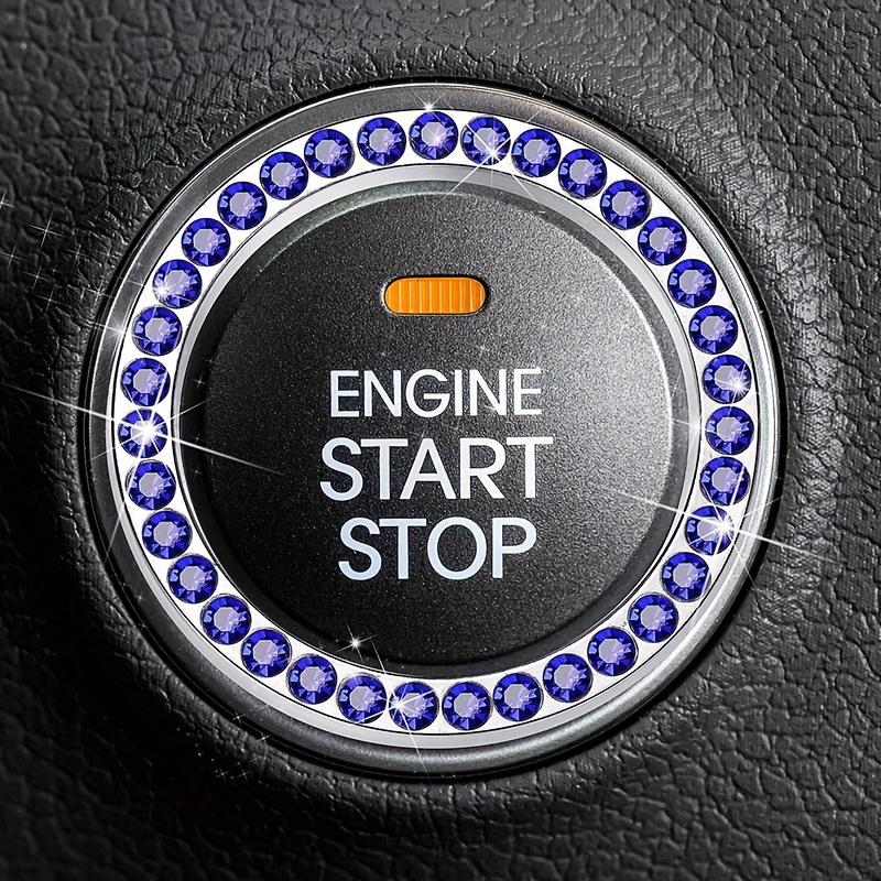 1PC One click start logo decoration ring, car mounted diamond crystal button, ignition ring decoration ring
