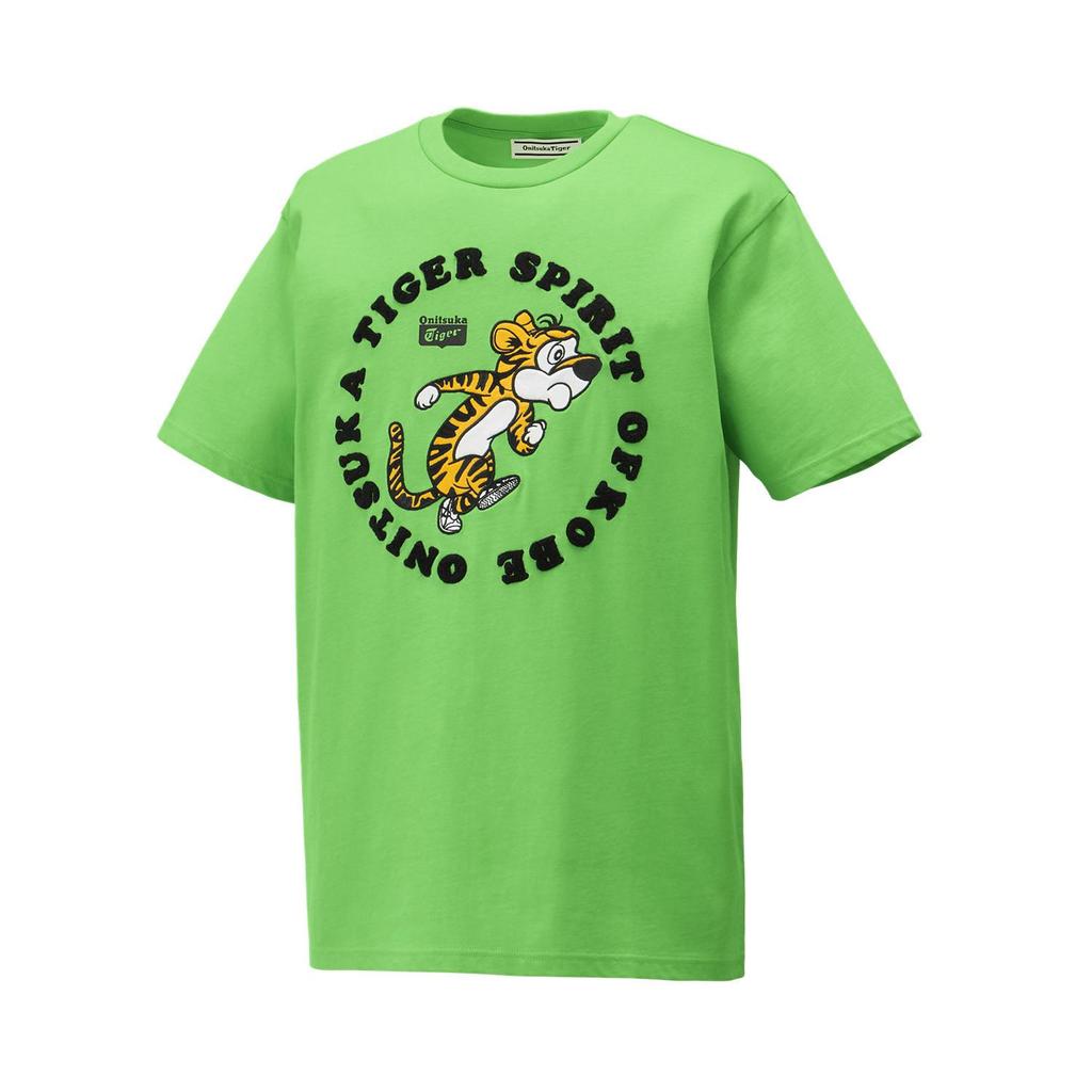ONITSUKA TIGER Ss24 Graphic Tee Loose Comfortable Fashion Short Sleeve T-Shirt Unisex Tops Light-Green 2183B179-301