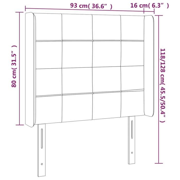VidaXL Tête de Lit à LED Meuble de Chambre à Coucher Accessoire de Lit Simple Tête de Cadre de Lit Intérieur Marron Foncé 3124033