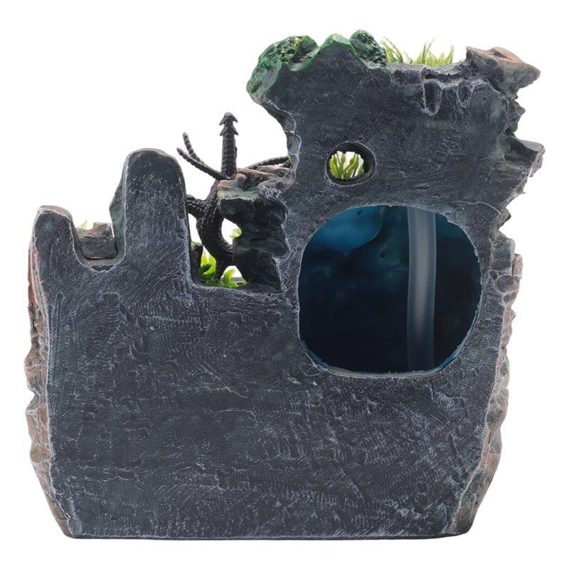 Easy Use EU Plug,Indoor Simulation Resin Rockery Waterscape Feng Shui Water Fountain Home Desktop Decoration Crafts