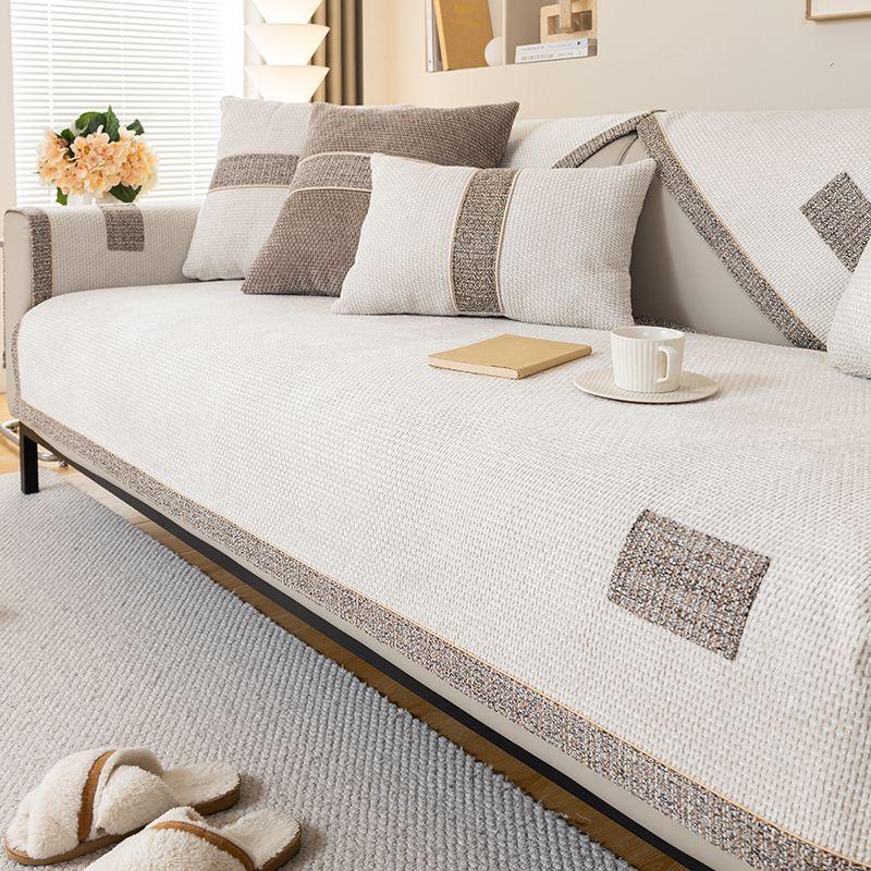 Neues einfarbiges Chenille-Sofa-Kissen, universell für alle Jahreszeiten, modern, schlicht, rutschfestes Sitzkissen