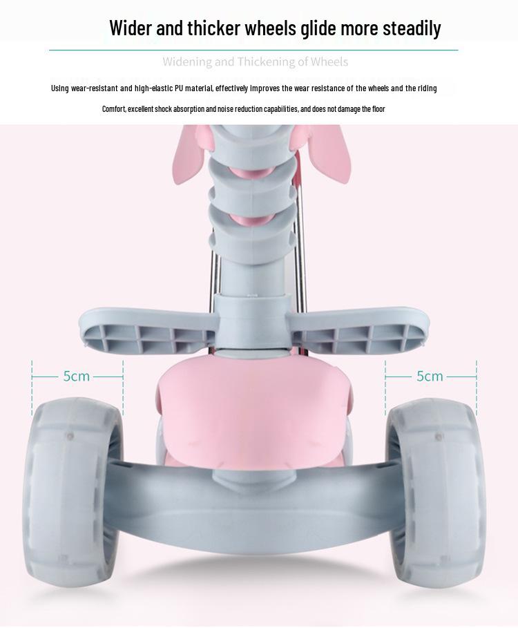 3-in-1 Kids' Scooter for Ages 2-6: Convertible Seat, Flashing Wheels, Three-Wheel Wiggle Board.