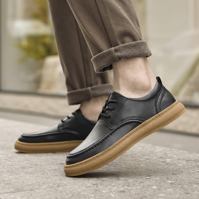 Fashion Summer Outdoor Men Versatile White Oxfords Flats Lace Up Elegant Mens Casual Shoes Business Luxury Brand Cow Casual White Shoes