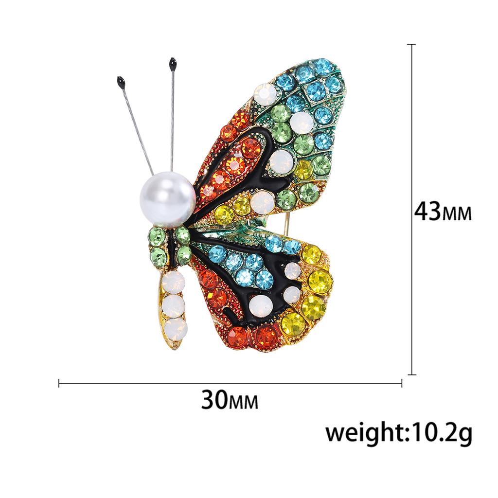 Emalje Sommerfugl Brosjer for Kvinner Unisex Rhinestone Insekt Pins Bankett Fest Ryggsekk Gaver Smykketilbehør