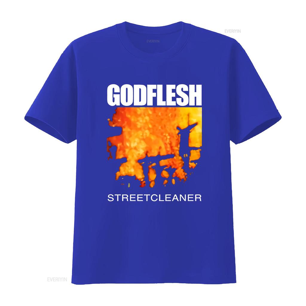 1990 Godflesh Streetcleaner Black All Size T Shirt Rock Band Inspired Design Vintage Washed Unisex Versatile Breathable Graphic