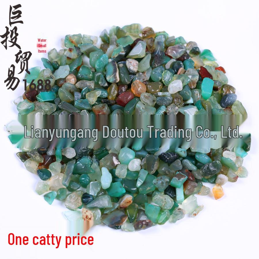 Yuhua Stone Bonsai Decoration: Children s Ore Digging Treasure with Green Agate Crushed Stone Ornament