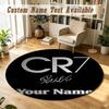 Round Rug Custom NameCristiano Ronaldo Pattern Non Slip Carpet Home Floor Decor