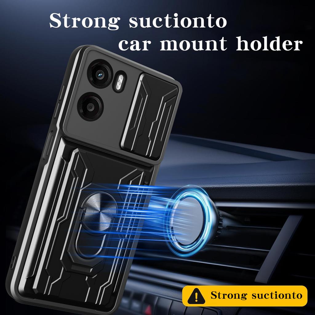 For Motorola Moto G05 4G Case PC+TPU Kickstand Phone Back Cover with Camera Slider