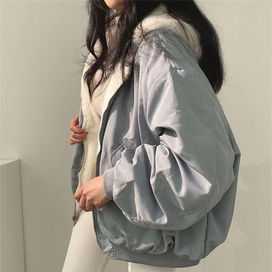 Women's Winter Coat Fleece Lined Reversible Parka Jacket Hooded Zip-Up Coat with Pockets Casual Warm Outerwear