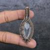 White Topaz Handmade Copper Wire Wrap Jewelry Pendant 2.76" Q7g85