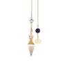 Seven-Color Crystal Resin Hexagonal Cone Pendulum Pendant 