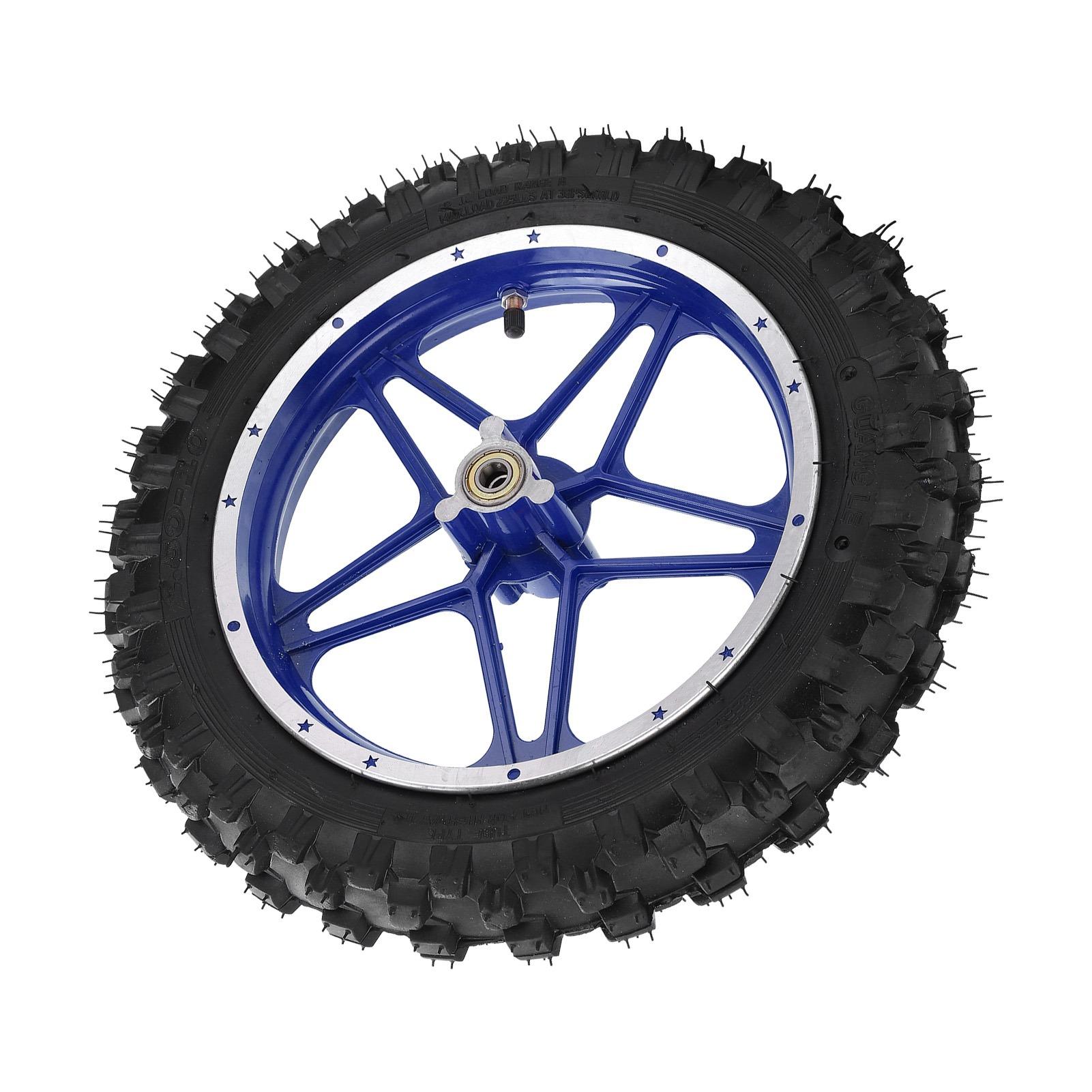 

2.510in Front Disc Brake Wheel Tire AntiSkid for 47cc 49cc 2 Stroke Mini Dirt Bike(Blue )