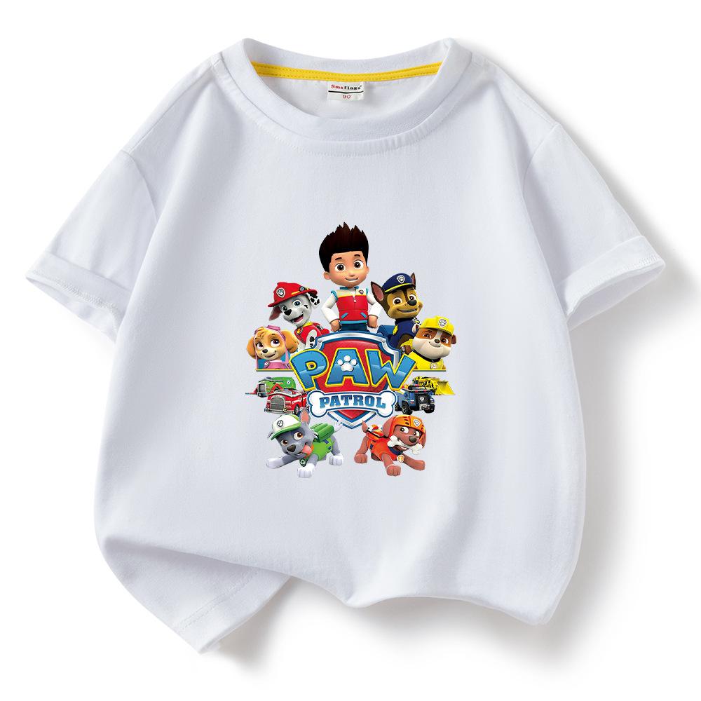 Paw Patrol Print Cotton Kids' Round Neck T-Shirt