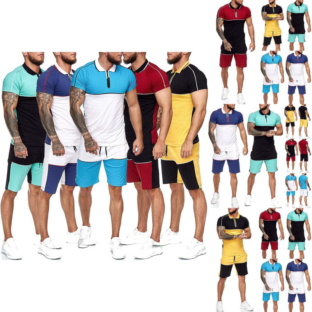 Stylish Men's Summer Tracksuit Sport Suit T-shirt And Shorts Outfit Set