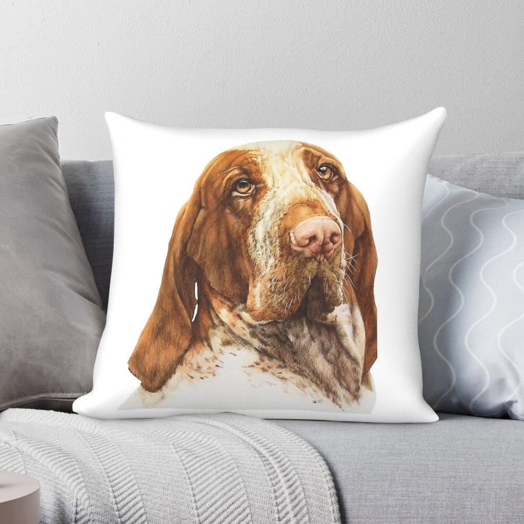 Bracco Italiano Face Square Pillowcase Polyester Linen Velvet Creative Decorative Throw Pillow Case Home Cushion Cover Wholesale