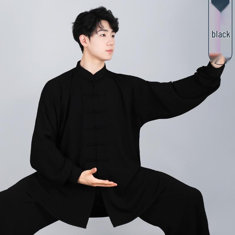 Tai Chi Uniform: Spring/Autumn Practice Suit for Men & Women - Eight Brocades Martial Arts Performance Wear for Middle-aged & Elderly