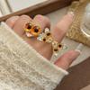 Geometric Demon Eye Ring Wide Vintage Gold Ring Retro Exaggerated Ring  Decoration