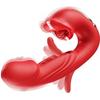 G-spot Vibrator Tongue Rose Erotica Dildo Vibrator Clitoral Stimulator with 10 Licks 10 Vibration Patterns Tapping Clitoral Stimulator Anal Sex Toys