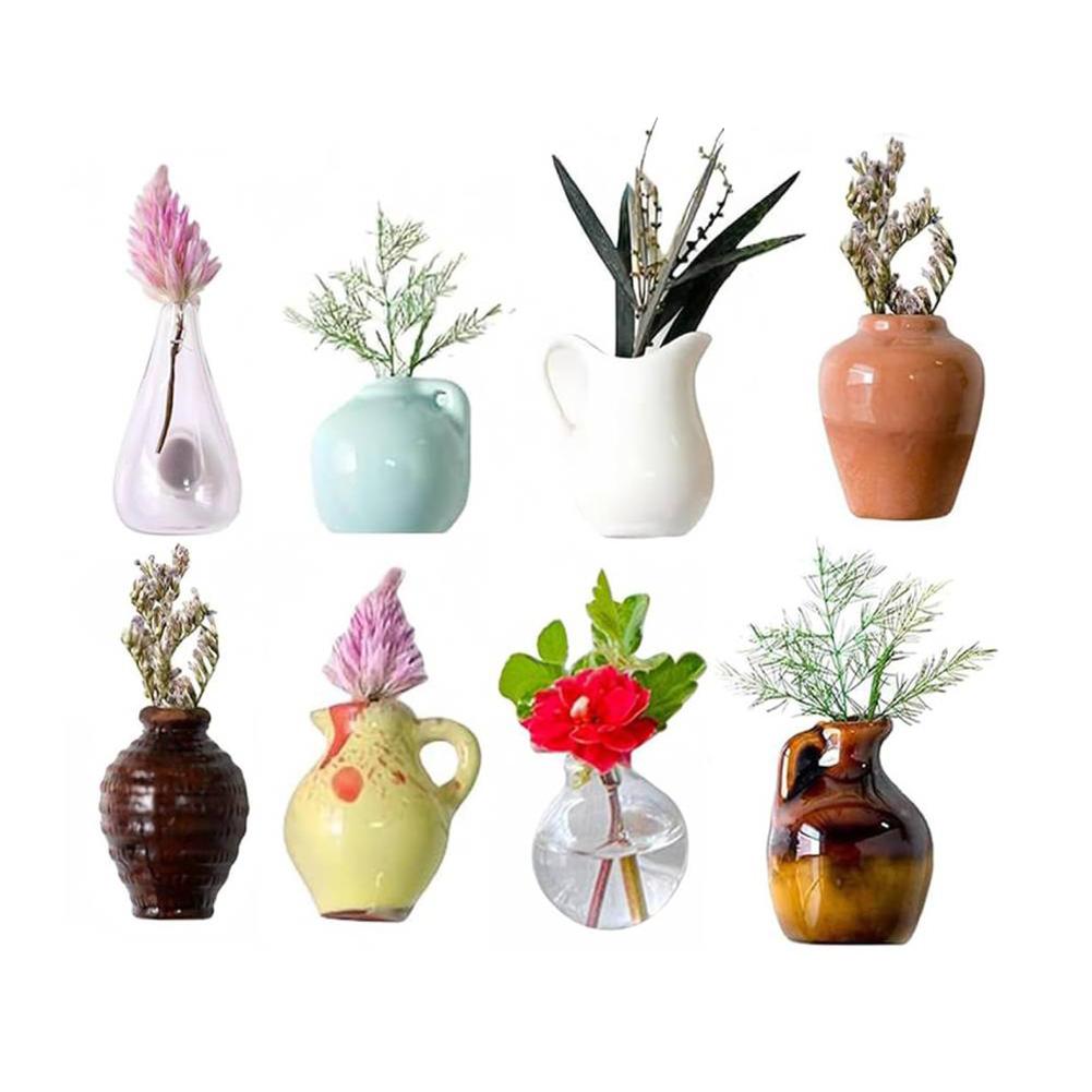 Cute Plant Fridge Magnets Tiny 3D Plant Vase Flower Vase Refrigerator Magnets for Refrigerator Decoration Kitchen Office