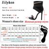 Eilyken Rivet Metal Decoration Cover High Heels Sandals Boots For Women Party Gladiator Black Ladies Shoes Size 35-42