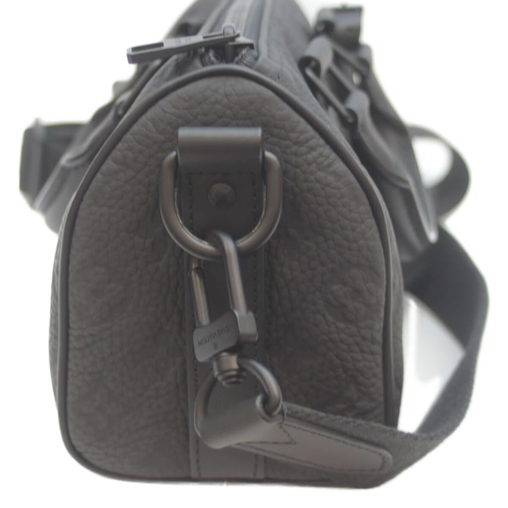 LOUIS VUITTON M20900 Taurillon Clemence Monogram Keepall Bandolier 25 Boston bag blackUsed