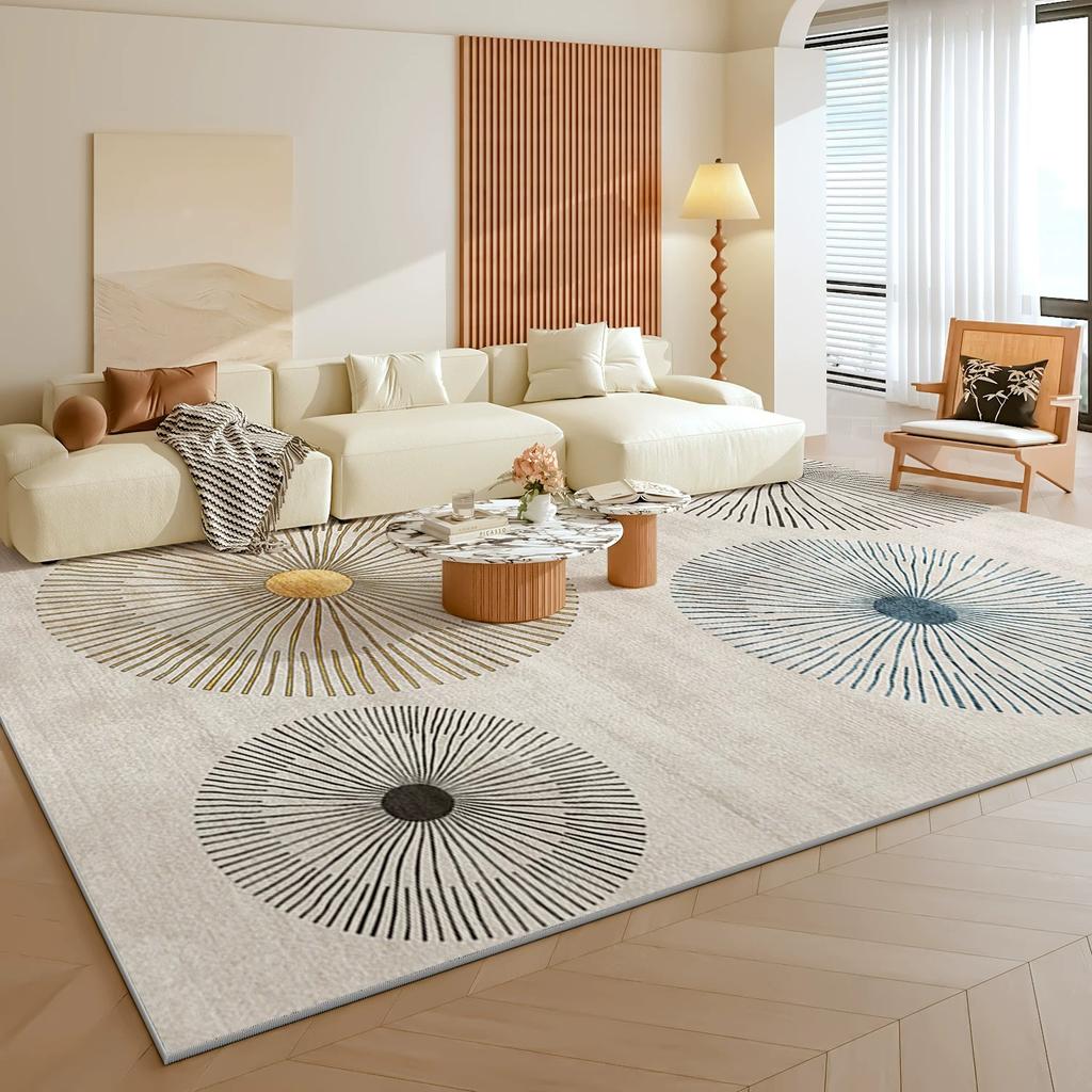 Living Room Carpet Soft Fluffy Comfortable Bedroom Bedside Floor Mat Geometric Pattern Rug Large Size Home Decoration Rugs