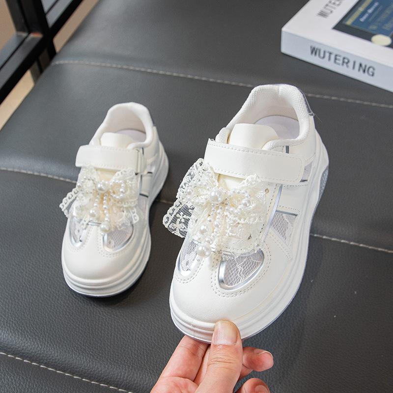 

Модные дышащие кеды из сетки для девочек 2025 весна и осень новая детская маленькая белая обувь принцесса повседневная обувь для маленькой девочки 30 белый