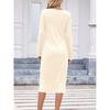 Women's Solid Color Long Sleeve Square Neck Slim and Elegant Long Dress