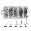 50Pcs/Box Mix Treble Fishing Hooks Kit Treble Hooks Fishhook For Artificial Hard Bait Bass Trout Saltwater Triple Fishing Hooks
