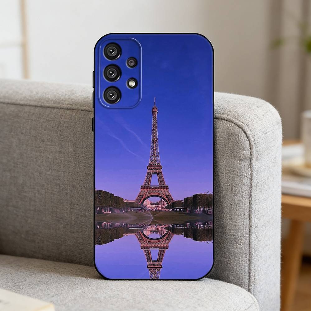 E-Eiffel T-Tower    Phone Case For Samsung S25,S24,S21,S22,S23,S30,Ultra,S20,Plus,Fe,Note,10,9,5G Black Cover