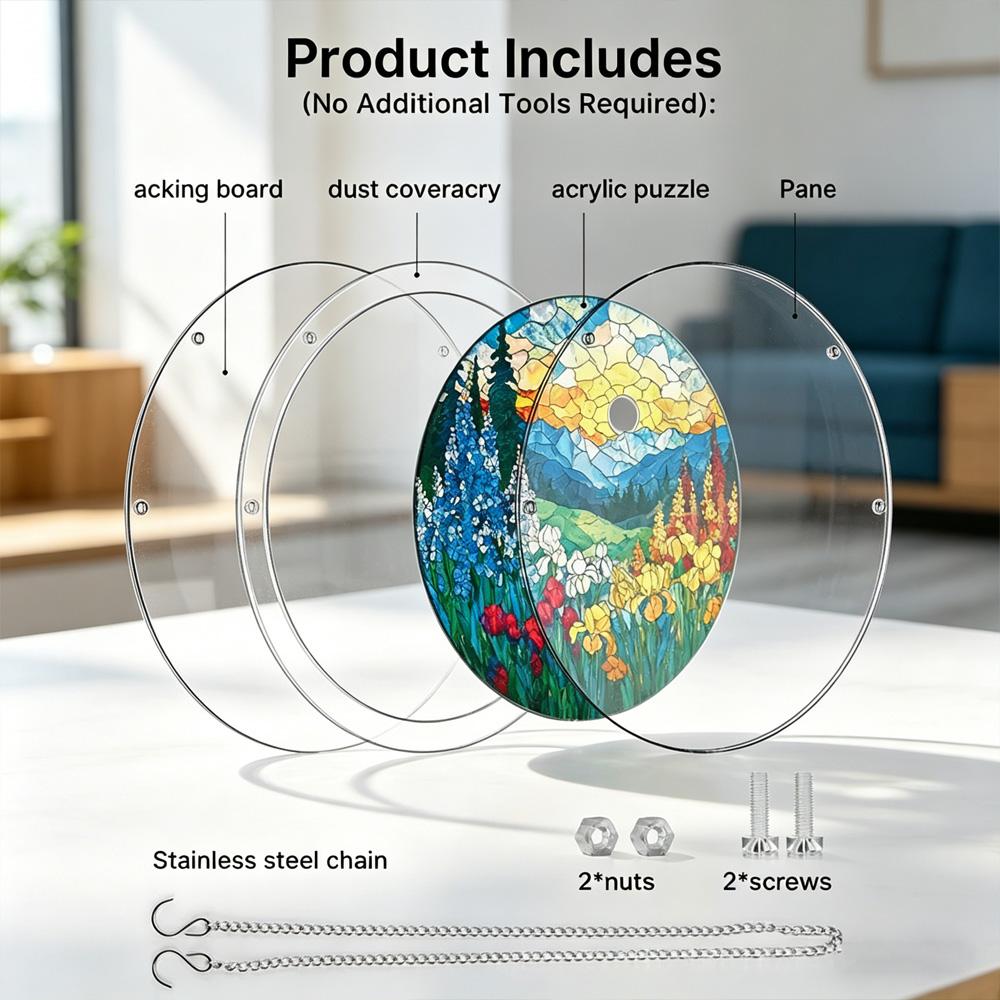 Hot Sale Acrylic Puzzle Window Hanger Light Catching Home Wall Decor Multiple Patterns