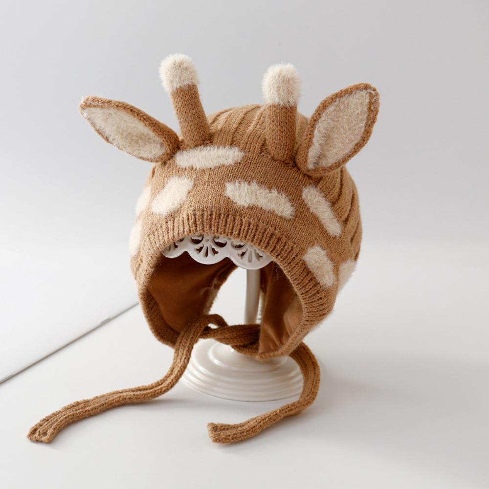 Cotton Baby Cap Windproof Girl s Ear Protection Cap Cute Cartoon Baby Hat  Winter кофейный