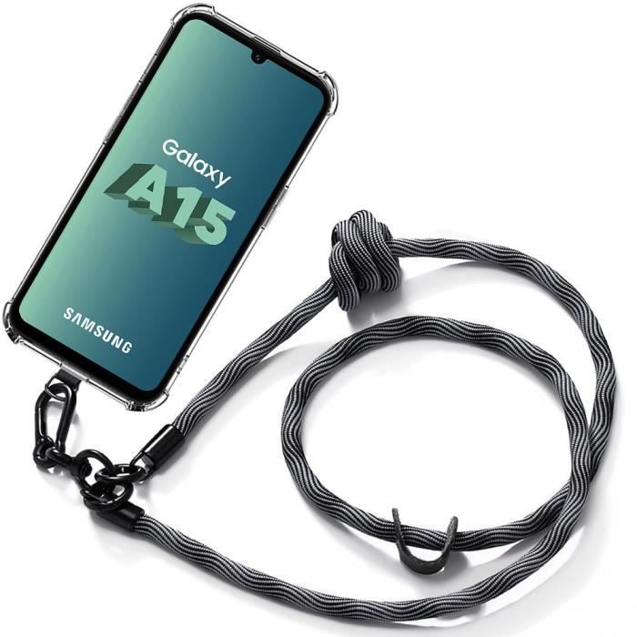 Coque de protection - BOOLING - pour Samsung Galaxy A15 5G - Transparente - Cordon amovible - Souple