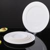 A5 Melamine White Flat Round Plates, 10-Pack