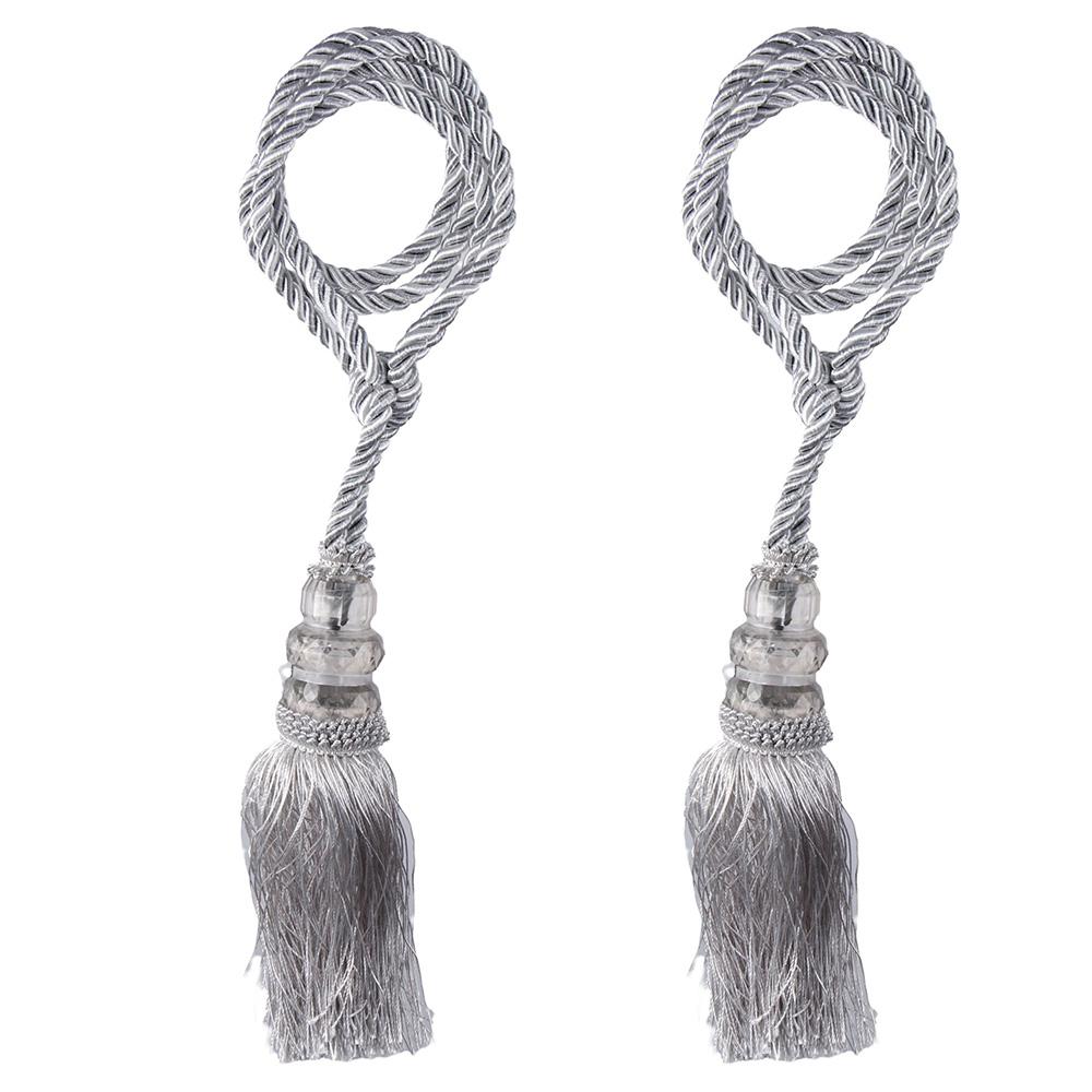 Silverfärgade Knytband med Tofs Guld Heminredning GardinKnytband Moderna 2-pack Gardin Handvävda Knytband Gardin
