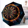 Dartscheibe Gewitter-Thema Automatisches Öffnen und Schließen Regenschirm, Helle Farbe 8-Speichen Tragbarer Regenschirm, Geeignet für Männer und Frauen,