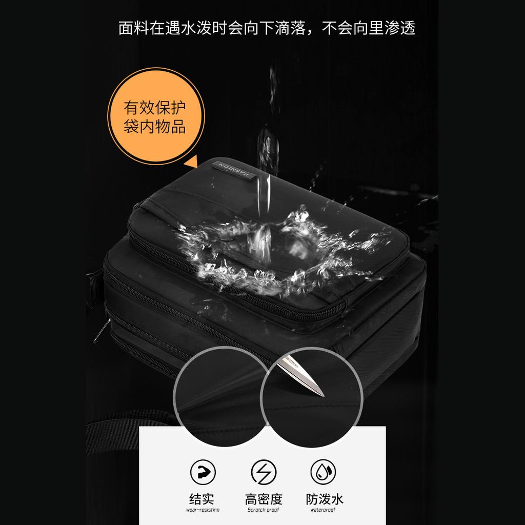 Simple and large-capacity messenger bag, casual Oxford cloth satchel bag, multi-layer cashier stall bag, men's shoulder bag.