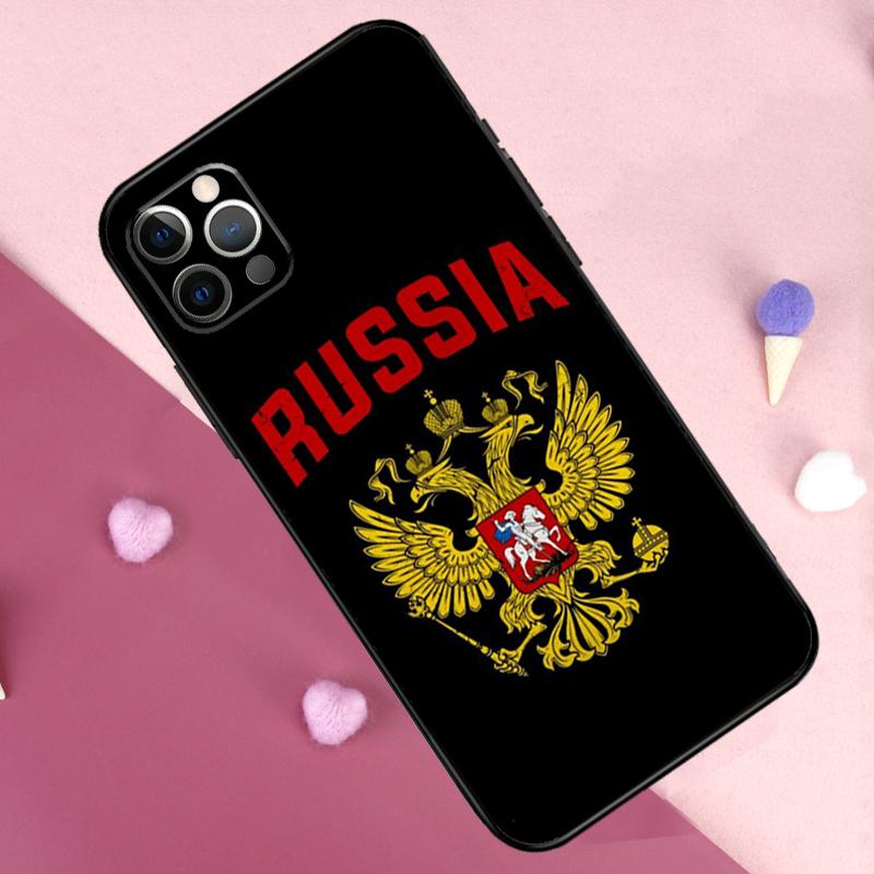 

Russia Flag Coat Arms Phone Case For iPhone 17 Pro Max 11 14 15 16 Pro Max Plus 12 13 Mini 16e 17 Air Back Cover iPhone 16 Pro