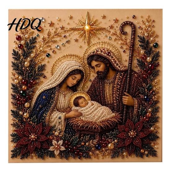 Kit Ornamento Casa Invernale Kit Pittura Perle Finte di Natale Arte 3D Fai da Te con Cornice Perline Artigianato per Adulti Principianti Decorazione Murale Festiva