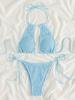 2025 Bikini con Scollo all'americana e Laccetti Laterali a Rete Affumicata Costume da Bagno Donna Due Pezzi Bikini Set Costume da Bagno Abbigliamento da Spiaggia