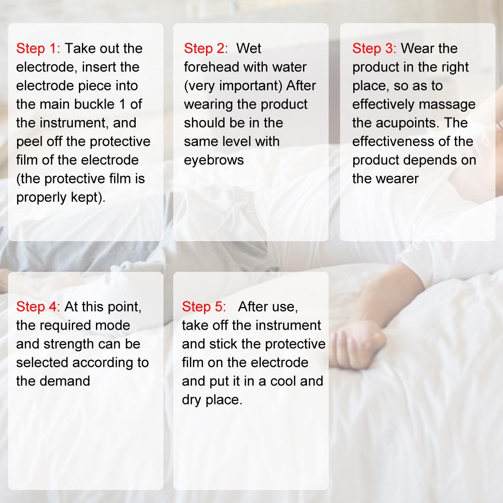 Multi Functional Head Massager Voice Prompt Low Frequency Pulse Insomnia Improvement Machine(Voice Heating Red )