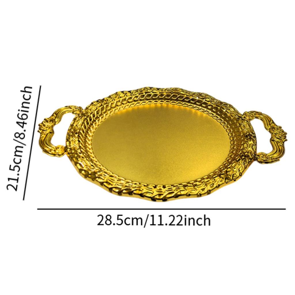 Serving Tray Photo Props European Metal Multipurpose Household Decorative Stylish Fruit Plate for Food Dinner Lunch Fruit Home