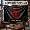 Custom Name Flannel Throw Blanket Morocco Football Pattern Warm Home Decoration