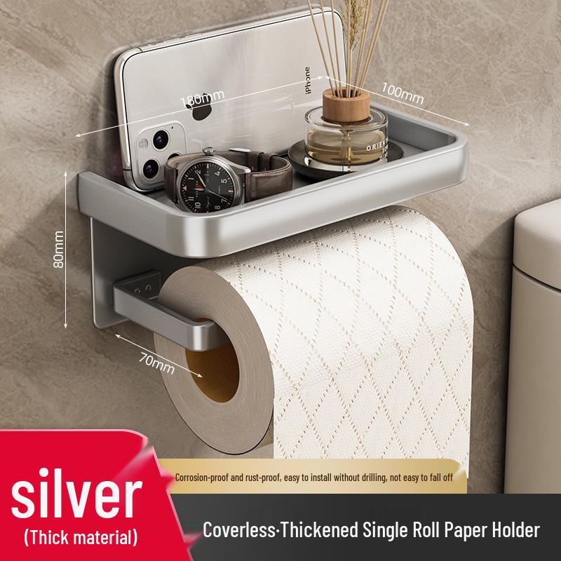 Wall-Mounted Punch-Free Toilet Tissue Storage Box