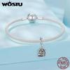 WOSTU Vintage 925 Silver Jesus Nativity Scene Charm The Birth Of Jesus Pendant Fit DIY Bracelet Neckalce