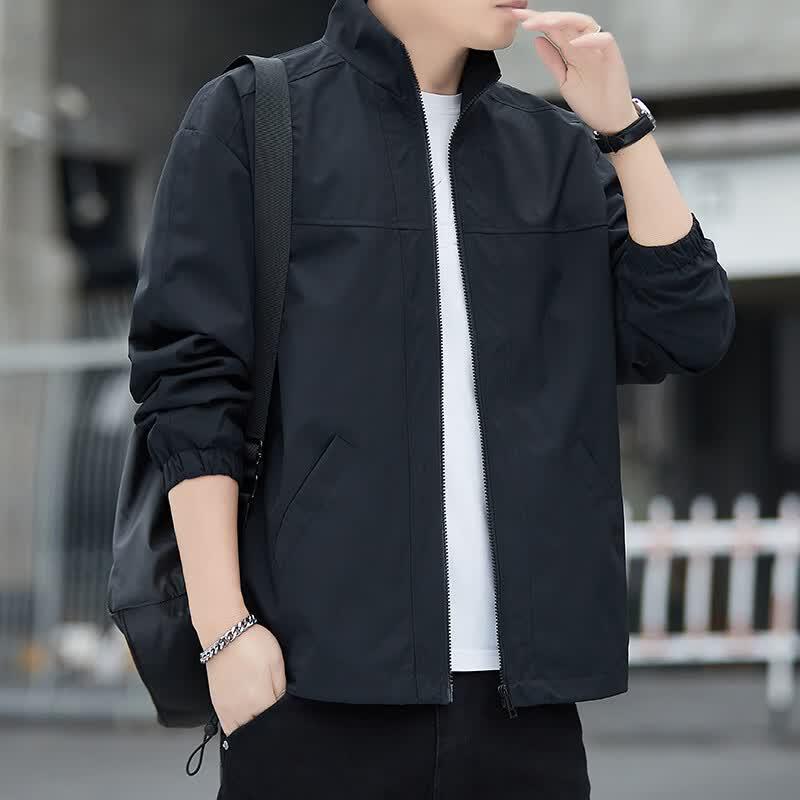 ROMON Men's Stand-Up Collar Business Casual Jacket