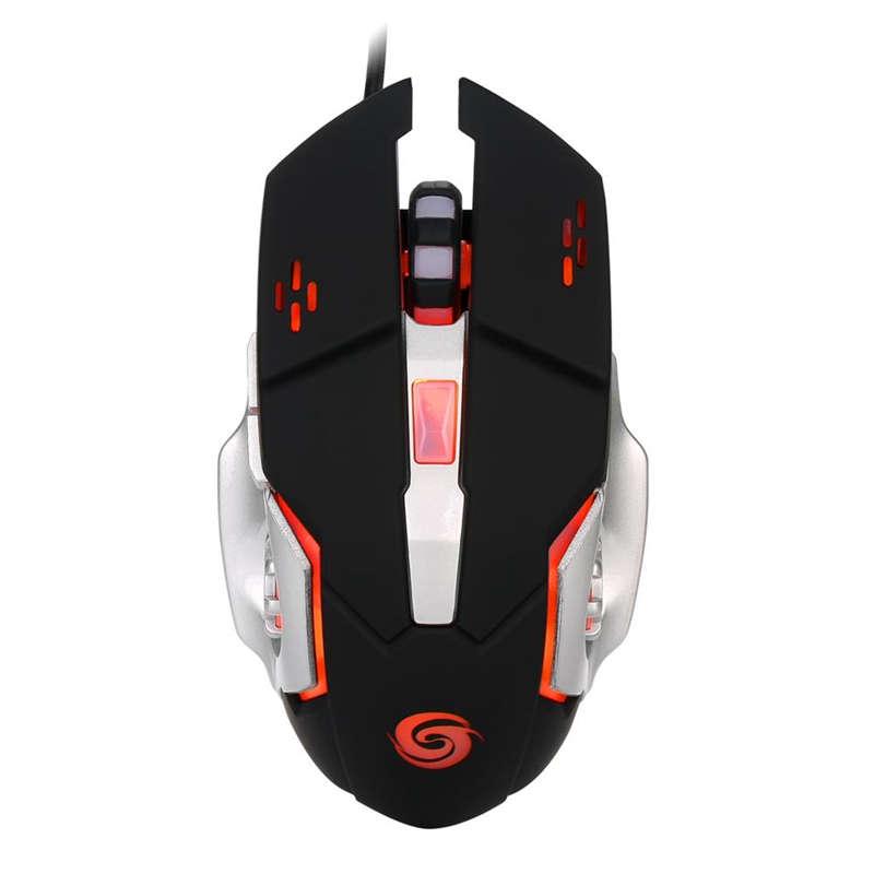 Semoic K1026 General Gaming Mouse 6 Buttons Led Optical Ergonomic USB Wired Mice Professional K1026 1000-3200 Dpi Adjustable Led Mouse Black