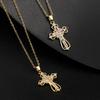 Light Luxury Cross Necklace Niche Unique Colorful Zircon Pendant Necklace Fashionable Versatile High-end Necklace
