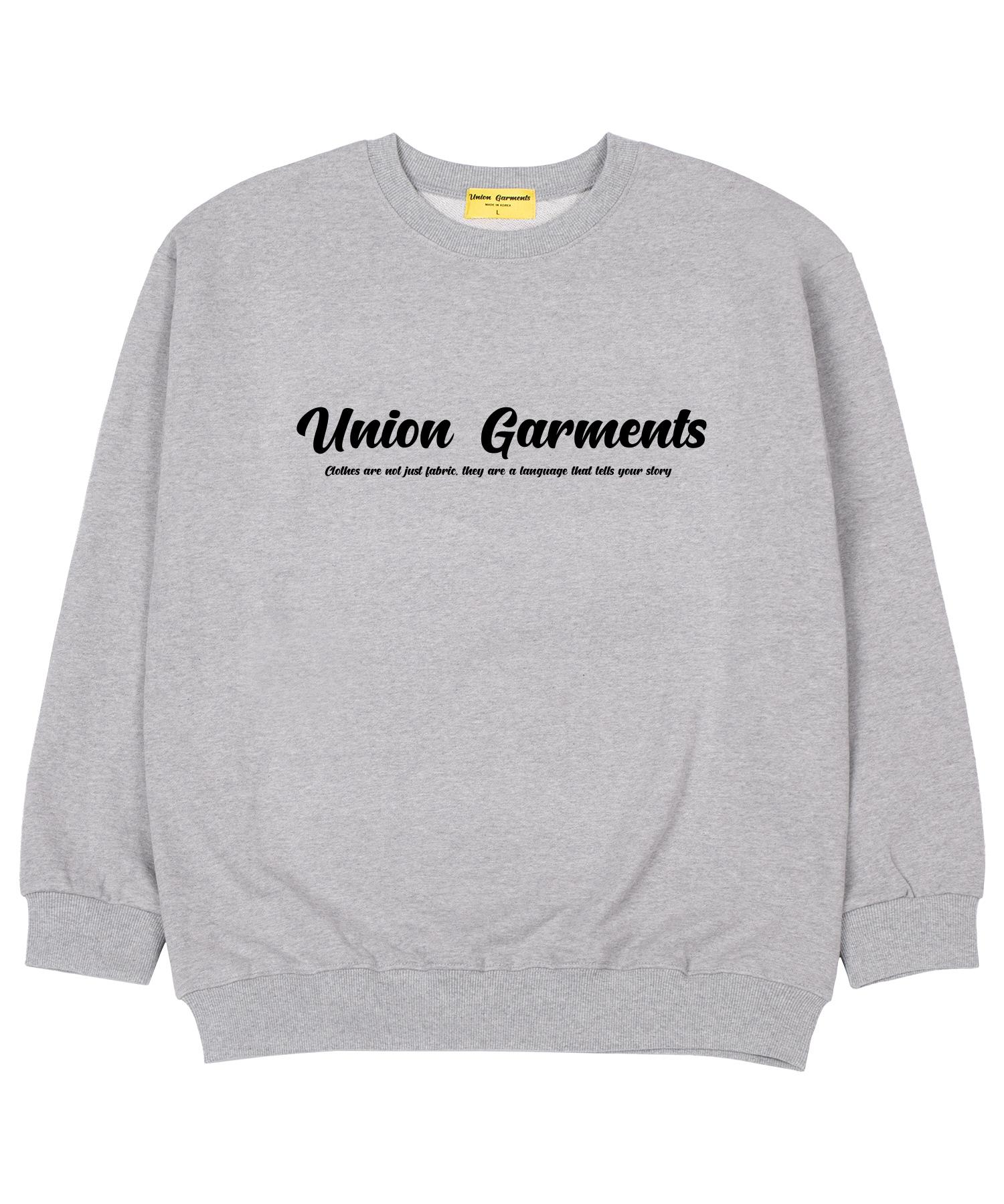 Union Garments Logo French Terry Oversized Sweatshirt Gray Xl