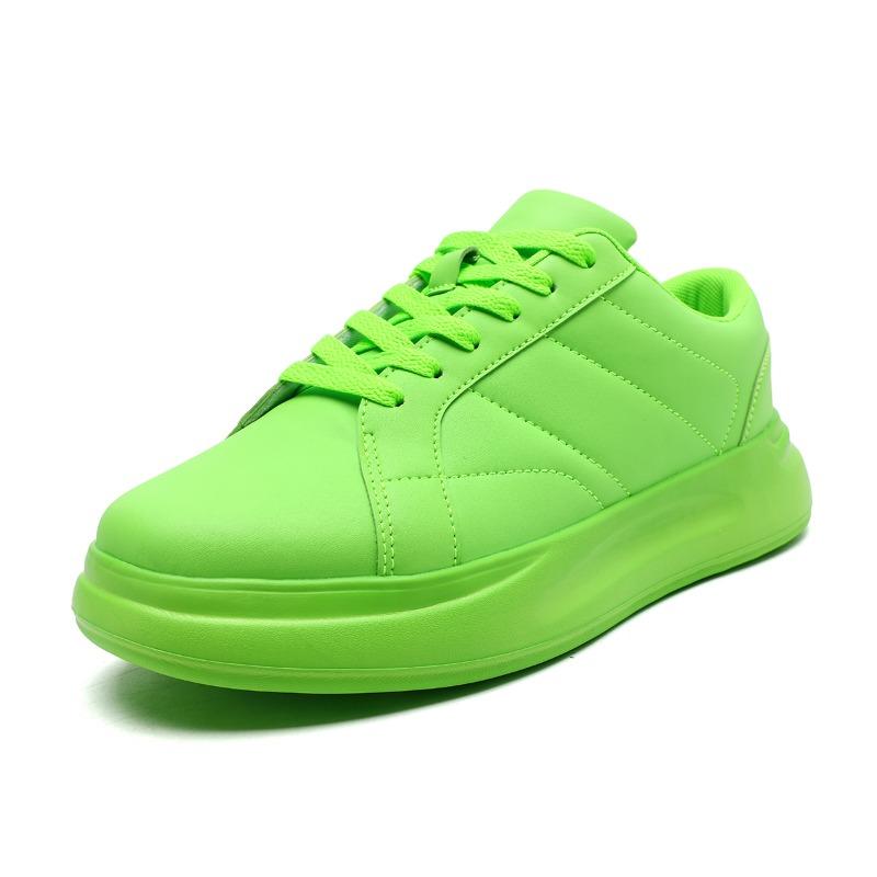 

fashion Fujeak Men s Sneakers Women Casual Sports Shoes Leather Male Footwear Anti-slip Running Shoes Women Platform Vulcanized Shoes 45 зелений